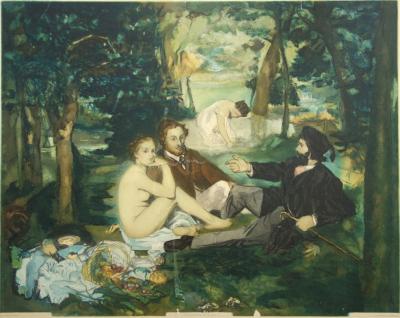 Édouard MANET (d’après) : Le Déjeuner sur l’herbe - Gravure c. 1929 2