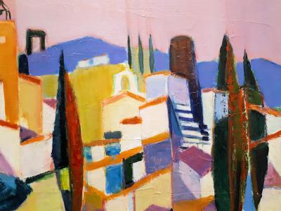 André DURET:  Luberon, Eygalieres - Huile sur toile signée 2