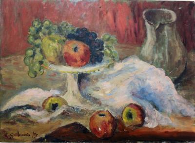 Armand GUILLAUMIN Fils - Nature morte aux pommes - Huile sur panneau Signée 2