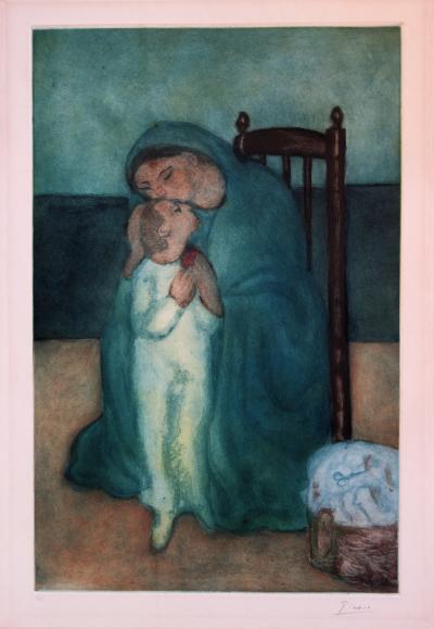 Pablo Picasso (d’après) : Maternité - Gravure Signée 1929 2
