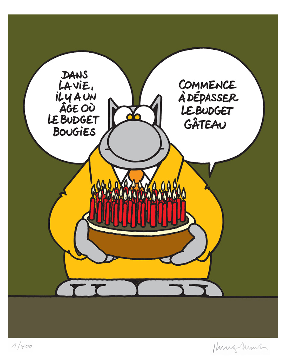 Sérigraphie Le Chat par Geluck – Vivre vieux – Brüsel