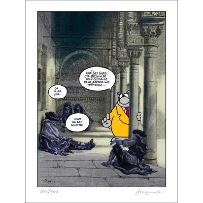 Philippe GELUCK - Le Chat : Costaud - Sérigraphie signée 2