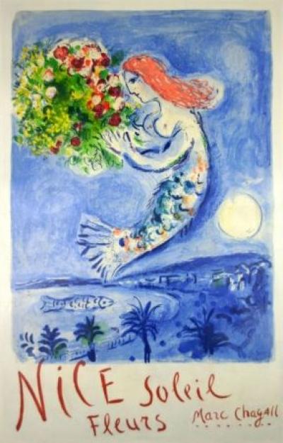 Marc Chagall lithographie originale  affiche avec texte 2