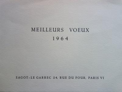 Kiyoshi HASEGAWA : Oiseau sur une fleur de lumière - Gravure originale 2
