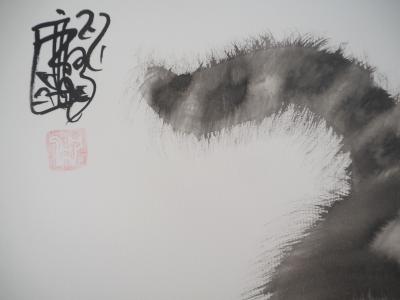 Laszlo Tibay : La souris n’échappera pas au chaton ! - Dessin original à l’encre Signé 2