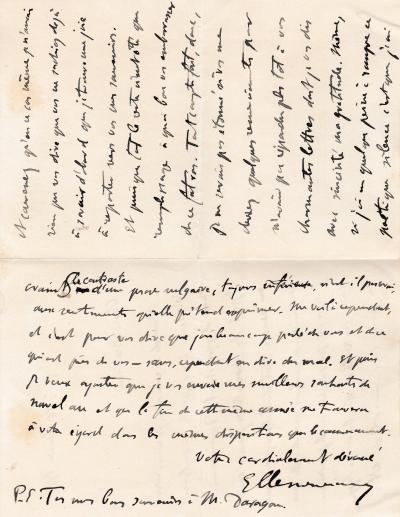 Georges CLEMENCEAU - Lettre autographe signée du séducteur 2