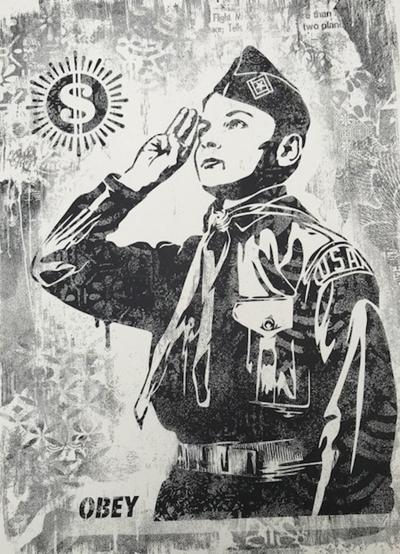 Shepard FAIREY (Obey) -  Peace Guard1, 2017, Sérigraphie signée 2