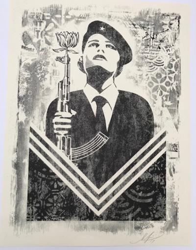 Shepard Fairey - Peace Guard2 damaged stencil series - 2017 2