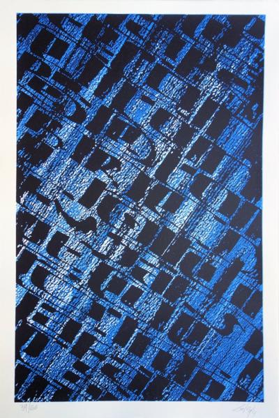 Frank LALOU : Kabbale de lettres hébraïques - Lithographie originale signée 2