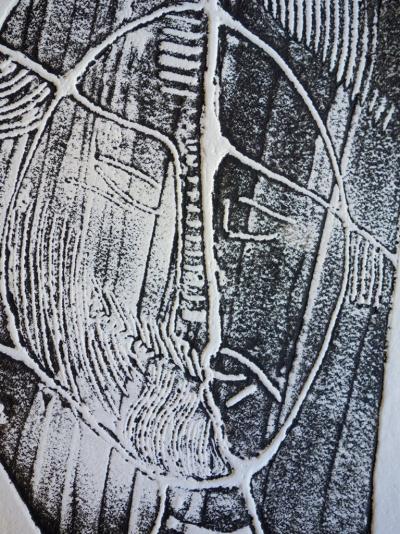 Jean CORREARD : Visage joyeux - Gravure originale signée 2