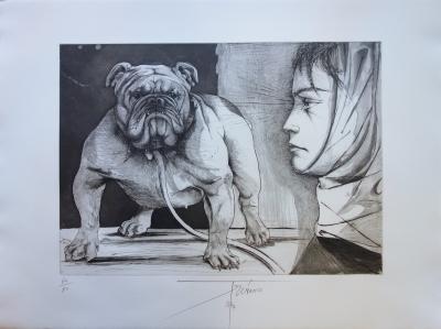 Pierre-Yves TREMOIS : Le Bouledogue - Gravure originale Signée 2