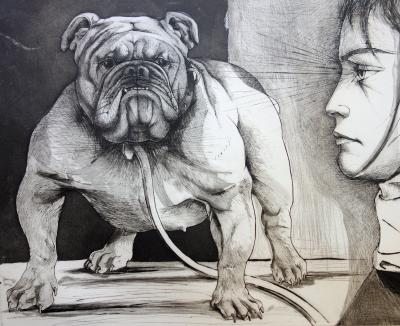 Pierre-Yves TREMOIS : Le Bouledogue - Gravure originale Signée 2