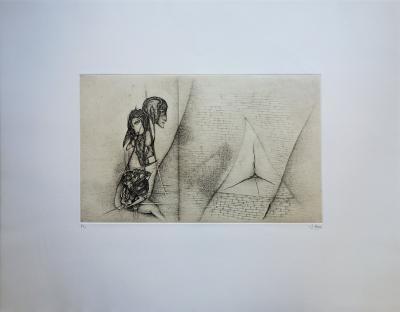 Fred DEUX : La question - Gravure originale Signée au crayon 2