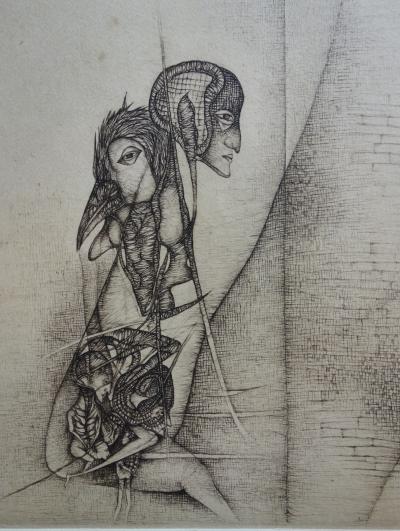 Fred DEUX : La question - Gravure originale Signée au crayon 2