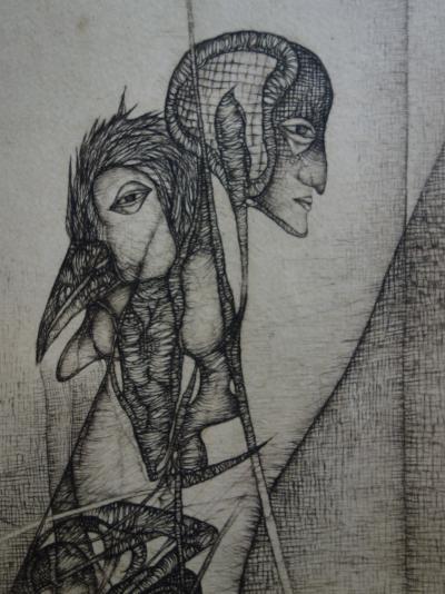 Fred DEUX : La question - Gravure originale Signée au crayon 2