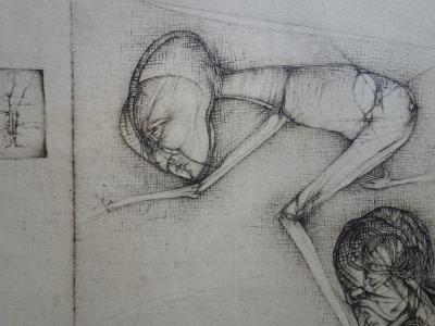 Fred DEUX : Le miroir - Gravure originale Signée 2