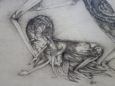 Fred DEUX : Le miroir - Gravure originale Signée 2