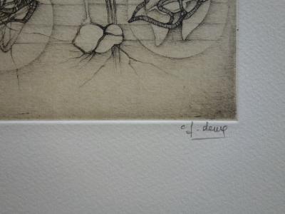 Fred DEUX : Le tryptique - Gravure originale Signée 2