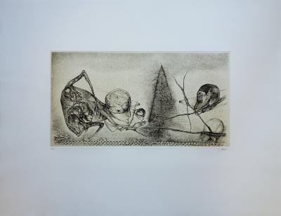 Fred DEUX : Les croyants - Gravure originale Signée 2