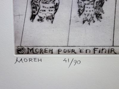 Mordecai MOREH : Pour en finir avec les Hiboux - Gravure originale Signée 2