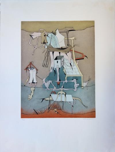 Jorge CAMACHO : Salon surréaliste - Gravure originale Signée 2