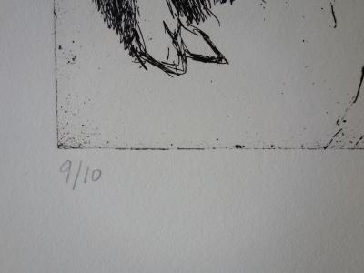 Bernard LORJOU: The entrance of the Picador - Original signed etching 2