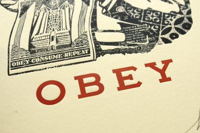 Shepard Fairey- OBEY/ RACE TO THE BOTTOM LETTERPRESS 2