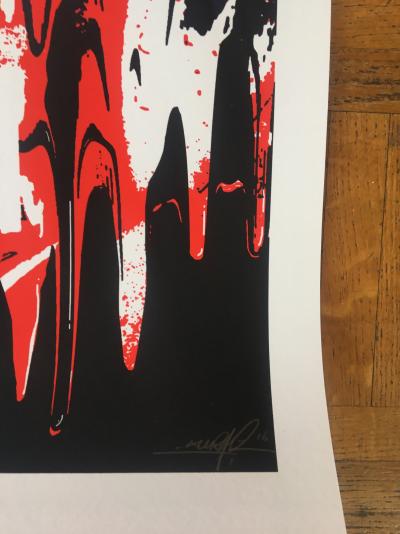 Kurar - Serigraphie rehaussée à la main - sad reality (red) 2