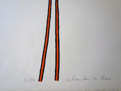 Charles le Bars - Echassier - Sérigraphie originale signée au crayon 2