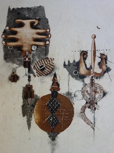 Johnny Friedlander : Symboles abstraits - Gravure originale Signée 2