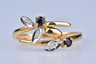 bague or 2 saphirs bague or 2 saphirs
