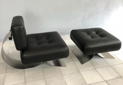 Oscar NIEMEYER - Fauteuil et son Ottoman modèle Brazilia ON1, vers 1975 2