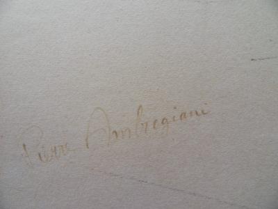 Pierre AMBROGIANI : Paysage vallonné - Dessin original Signé 2