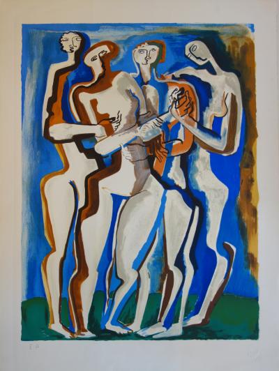 Ossip ZADKINE : Quatre femmes - Lithographie originale Signée 2