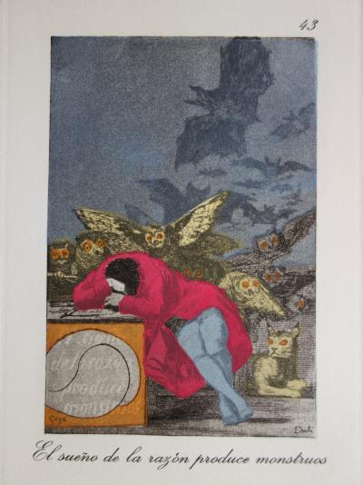 Salvador Dalí : Caprices de Goya, El Sueno de la razon - Gravure originale signée 2