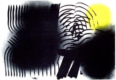 Hans HARTUNG - Farandole -  planche II (1970), Lithographie ORIGINALE signée au crayon GRANDES MARGES 2