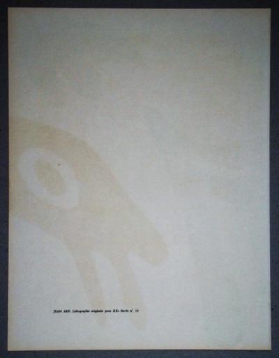 Jean ARP - Head, torso and navel on table, 1962 - Original lithograph 2