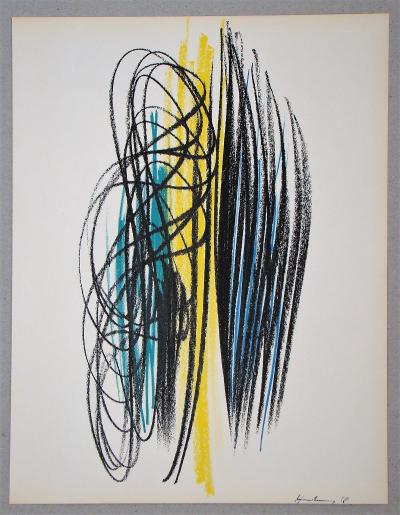 Hans HARTUNG - Lithographie originale en couleurs, 1958 2