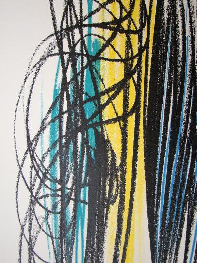 Hans HARTUNG - Lithographie originale en couleurs, 1958 2