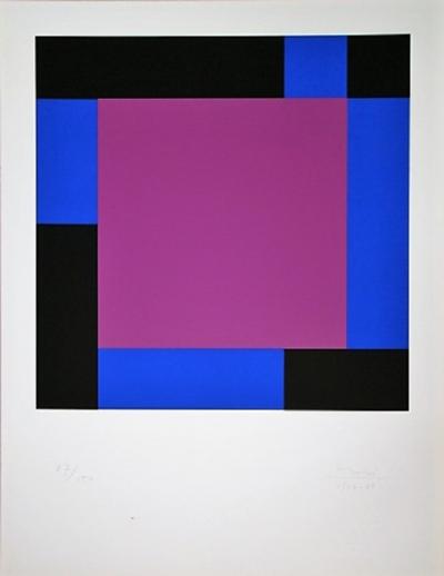 MAX BILL -  Quadrat mit gegenläufigne Reflexionen - 1967 - Sérigraphie originale 2