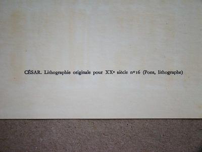 CÉSAR - Composition, 1961 - Lithographie originale 2