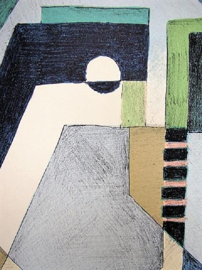Mario RADICE - Compositione astratta verde, 1985 - Lithographie originale signée 2