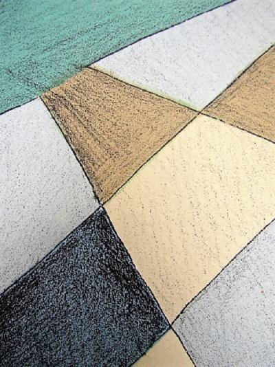 Mario RADICE - Compositione astratta verde, 1985 - Lithographie originale signée 2