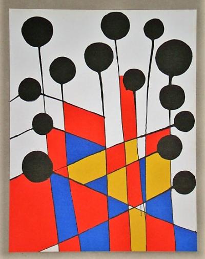 Alexander CALDER - Mosaique et ballons noire, 1971 - Lithographie originale 2