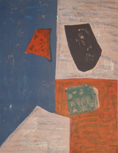 Serge POLIAKOFF - Composition rose, rouge et bleue, 1958 - Lithographie originale 2