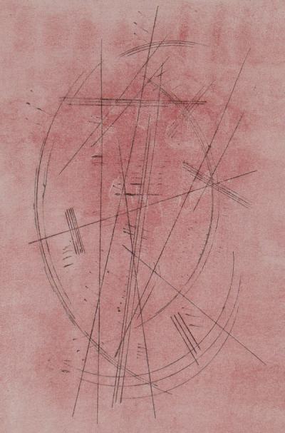 Vassily KANDINSKY (d’après) - Zeichnung in rosa, 1952 - Lithographie encadrée 2