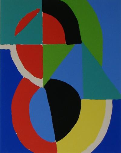 Sonia DELAUNAY ( after ) - Rythme couleurs, 1955 - Stencil in gouache colors 2