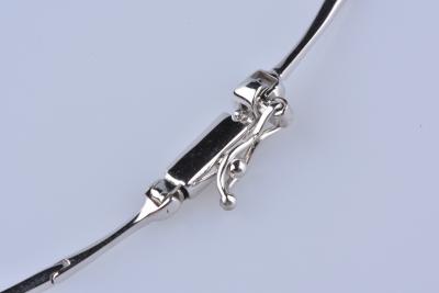 Necklace in 18 kt white gold (750/1000). 42 oxides 0.42 ct. 2