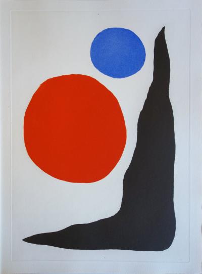 Alexander CALDER : Balles rouge et bleu - Gravure originale, 1967 2