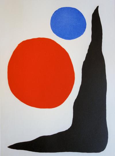 Alexander CALDER : Balles rouge et bleu - Gravure originale, 1967 2